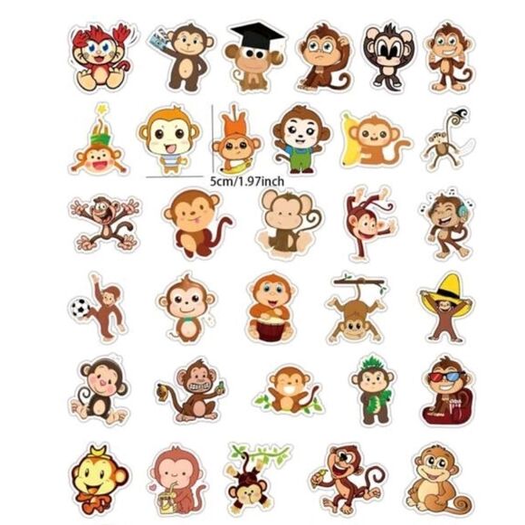 Assorted Monkey 🐒 Stickers - Picture 5 of 6